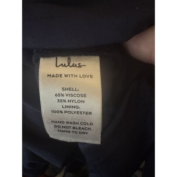 Lulu’s Navy Blue Burnout Velvet Floral Mini Dress NWT Sz XL - Picture 7 of 7